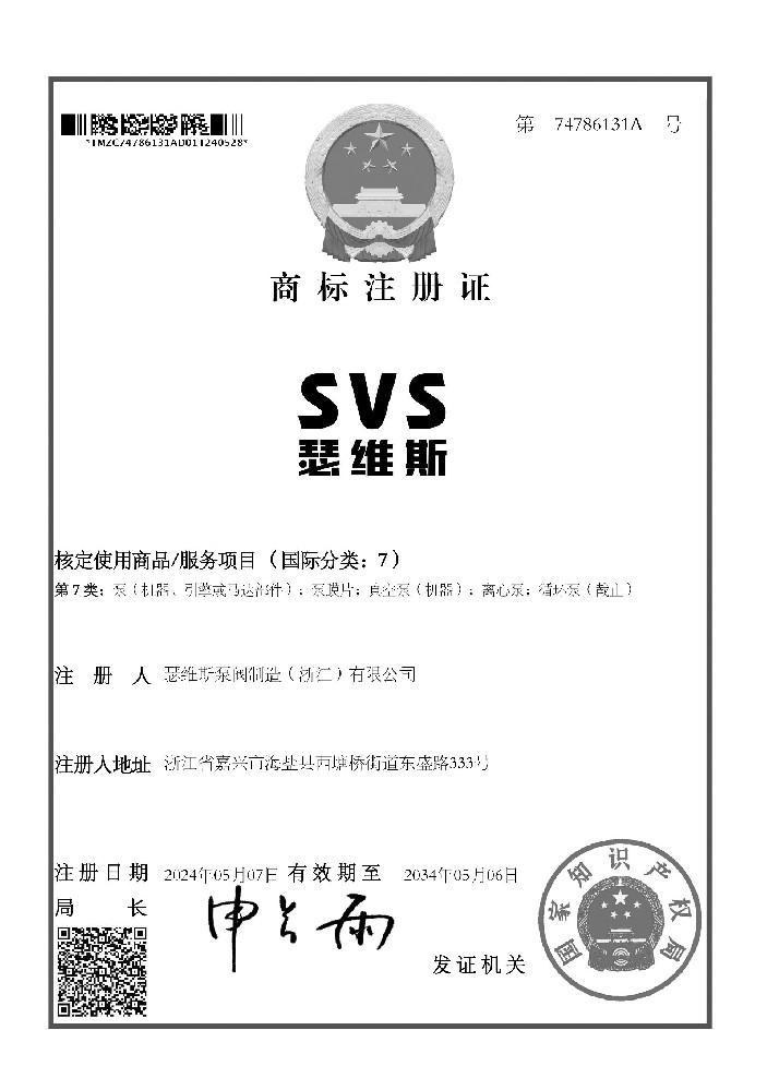 SVS银河集团9873CM品牌知识产权